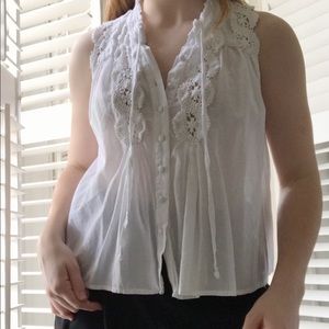white lacy free people top